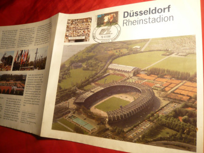 Foaie de Prezentare - Fotbal -Inaugurarea Stadionului Rheinstad in Dusseldorf 1988 RFG. foto