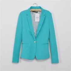 Sacou turcoaz albastru blazer ZARA WOMAN jacheta scurta casual candy colors office slim fit nou eticheta, S26 - mai am roz orange negru albastru foto