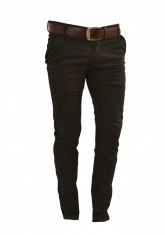 Pantaloni Casual tip Zara Man CONICI - Maro inchis + Curea cadou - masuri: 29, 30, 31, 32, 33, 34, 36 - De okazie foto