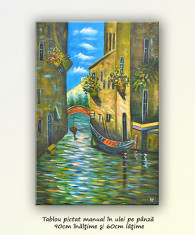 Canal venetian 3 - tablou ulei pe panza 90x60cm foto