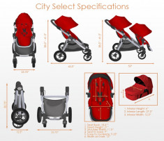 carucior copii tandem Baby Jogger City Select Duo si scaun masina maxi cosi foto