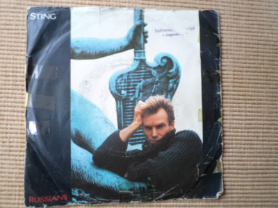 Sting russians disc single 7&amp;quot; vinyl 45 RPM muzica pop rock A&amp;amp;M records 1985 VG foto