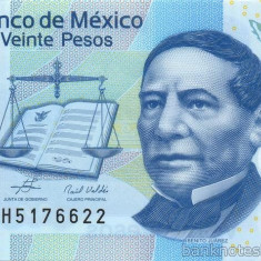 MEXIC █ bancnota █ 20 Pesos █ 2006 █ P-122a █ SERIE B █ POLYMER UNC necirculata