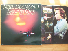 Disc vinil ( vinyl , pick-up ) NEIL DIAMOND - Love at the Greek (Recorded live in Los Angeles - 2 discuri)(Produs in Anglia de CBS Inc. - 1977) foto