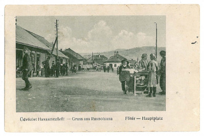 2208 - POIENILE de sub MUNTE RUSPOLYANA, Maramures market - old postcard unused foto