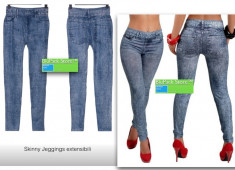 Pantalon sexy dama aspect blue jeans Skinny extensibili leggins colant strech bleu femeie slim fit marime universala de la 25 la 28 foto