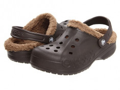 CROCS ORIGINALI papuci iarna imblaniti noi femei, cu eticheta - model Baya Lined culoare espresso marime W7 ( 37.5) foto