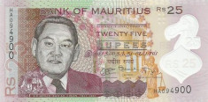 MAURITIUS ? bancnota ? 25 Rupees ? 2013 ? POLYMER ? UNC ? necirculata foto