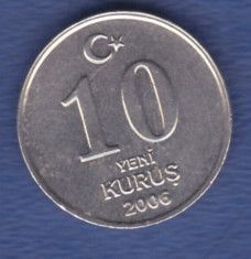Turcia 10 kurus 2006 foto
