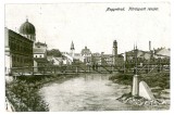 1670 - ORADEA, Synagogue, bridge, river Cris - old postcard - used - 1923, Circulata, Printata