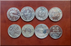 Colectie Arabe+Asia: Lot 8 monede mari, diferite - Stare Excelenta! foto