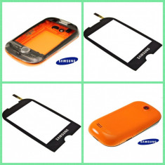 Carcasa rama fata cu touchscreen digitizer touch screen mijloc corp spate capac baterie capac acumulator Samsung S3650 Corby, S3650w wifi S3653w wi-fi foto