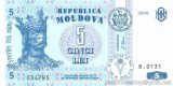 MOLDOVA █ bancnota █ 5 Lei █ 2009 █ P-9e █ UNC █ necirculata