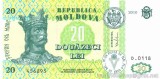 MOLDOVA █ bancnota █ 20 Lei █ 2010 █ P-13i █ UNC █ necirculata