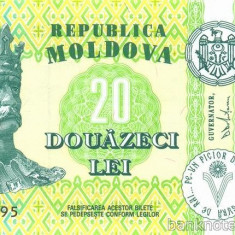 MOLDOVA █ bancnota █ 20 Lei █ 2010 █ P-13i █ UNC █ necirculata