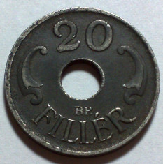 20 Filler 1943 BP, Fier, Ungaria XF foto