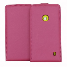 Husa Nokia Lumia 520 flip style slim roz foto