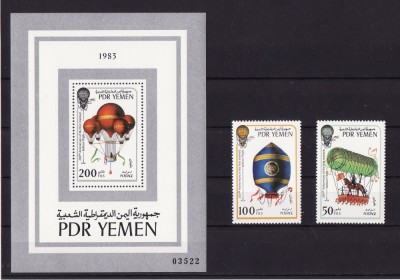 YEMEN 1983 200 ANI DE LA PRIMUL ZBOR CU AVIONUL - COTA MICHEL 18 EURO foto