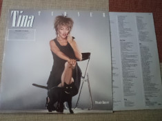 Tina Turner Private Dancer disc vinyl muzica pop rock 1984 lp mapa texte vest foto