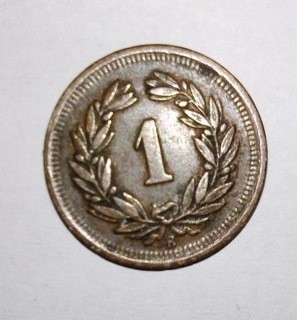 1 rappen 1908 - B Elvetia