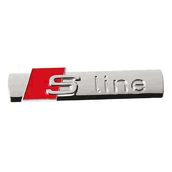 Set 2 x accesoriu SLINE metalica cu adeziv pentru AUDI S LINE foto