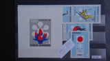 M709-olimpiada de iarna-Ssaporo-1972-serie+colita-nestampilate-guma originala