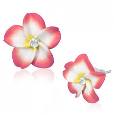 Cercei Fimo Florali Model Plumeria CFAN-073 foto