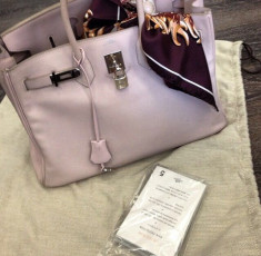 Geanta Hermes Birkin 35 AUTENTICA violet deschis POZE REALE foto