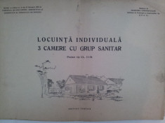 Locuinta individuala cu 3 camere cu grup sanitar- proiect 1956 foto