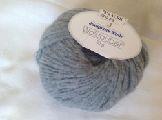 Fir de tricotat sau crosetat de tip mohair , foarte moale , pufos , gri bleu foto