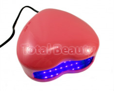 Lampa cu LED Fast-Dry 3W Pink - Roz, in forma de Inimioara Lampa LED unghii false foto