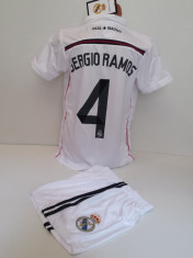 Echipamente sportive copii REAL MADRID - RAMOS 2015 calitate garatata ocazie compleu set tricou + sort foto