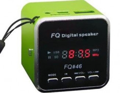 Mini difuzor portabil Cu Mp3 player si radio Fm - Slot card si USB -Model FQ-46 foto