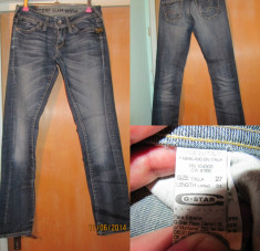 Pantaloni Blugi Jeans G-Star Gstar Raw Marime 27 Albastru foto