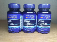 5HTP, precursor al serotoninei si melatoninei, tratament anxietate, insomnie, relaxare, doza maxima (200 mg), 30 capsule cu eliberare rapida foto
