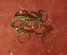 set 6 bucati - inel servetel - frunza din metal - alama !!!! foto