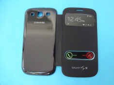 Husa Samsung Galaxy S3 I9300 Flip Cover S-view Negru !!! Folie de protectie CADOU !! foto