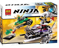 Joc de constructie tip LEGO NinjaGO Rebooted, Bela 10220 Overborg Attack, 203 piese, 2 minifigurine, Cyrus Borg, Lloyd, compatibil LEGO, NOU foto