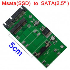 Adaptor convertor mSATA (miniSATA) la 2.5 SATA PCI-E Express SSD 1.8 la 2.5 SATA HDD laptop foto