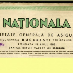 Romania 1940 - Polita asigurare cu 2 fiscale fixe ABONAMENT TIMBRU si AVIATIE