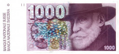 Elvetia - 1000 franci (francs) 1993 - pick 59f - foarte rara - bancnota europeana cu cea mai mare valoare nominala! foto