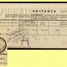 Romania 1943 - Chitanta cu 2 fiscale fixe ABONAMENT pentru TIMBRU si AVIATIE