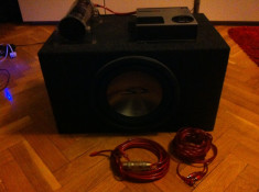 Subwoofer Alpine+statie+condensator Ground Zero foto