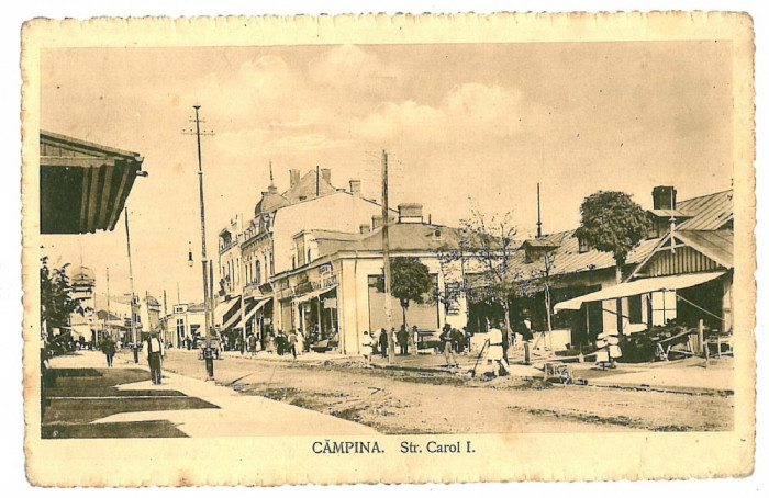 779 - CAMPINA, Prahova, street Carol - old postcard - unused