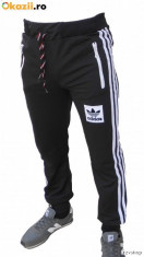 Pantaloni trening ADIDAS Slim Fit conic- Negru sau Albastru - Micro Fibra Silon - Model NOU primavara-vara 2014, EDITIE LIMITATA Poze Reale foto