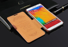 Husa / toc piele Samsung Galaxy Note 2, Note 3 lux, tip flip cover cu desc laterala diferite culori - LIVRARE GRATUITA prin Posta la plata cu cardul foto