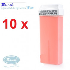 10 x ceara roll on pentru epilat de unica folosinta la cartus Italia, rezerve ceara depilatoare Titan Rosa pentru incalzitor, ceara Titanium Rosa foto