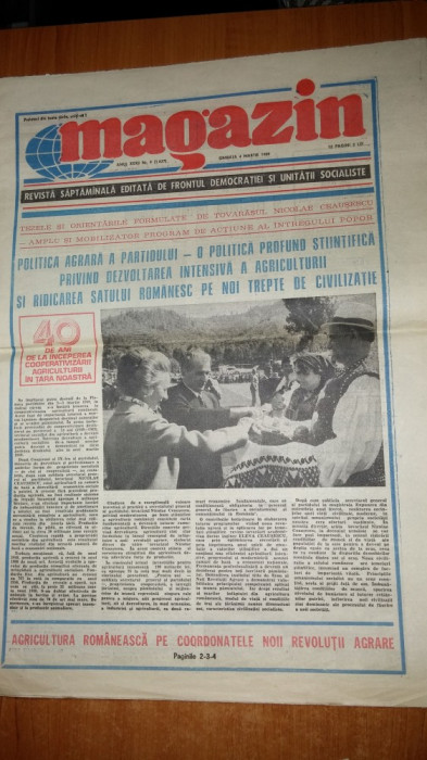 ziarul magazin 4 martie 1989 -40 de ani de la inceperea colectivizarii