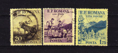 Timbre ROMANIA 1954/*348 = LUNA PADURII, SERIE COMPLETA 3 V. ST. foto