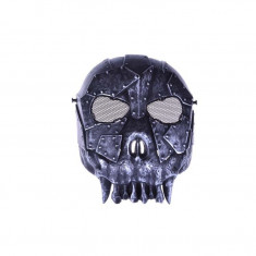 Masca paintball airsoft halloween Silver Black Skull Army rezistenta +CADOU! foto